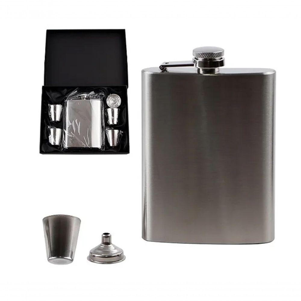 Kit Cantil Inox 6 Peças Shot Funil Bebidas Viagem - 1