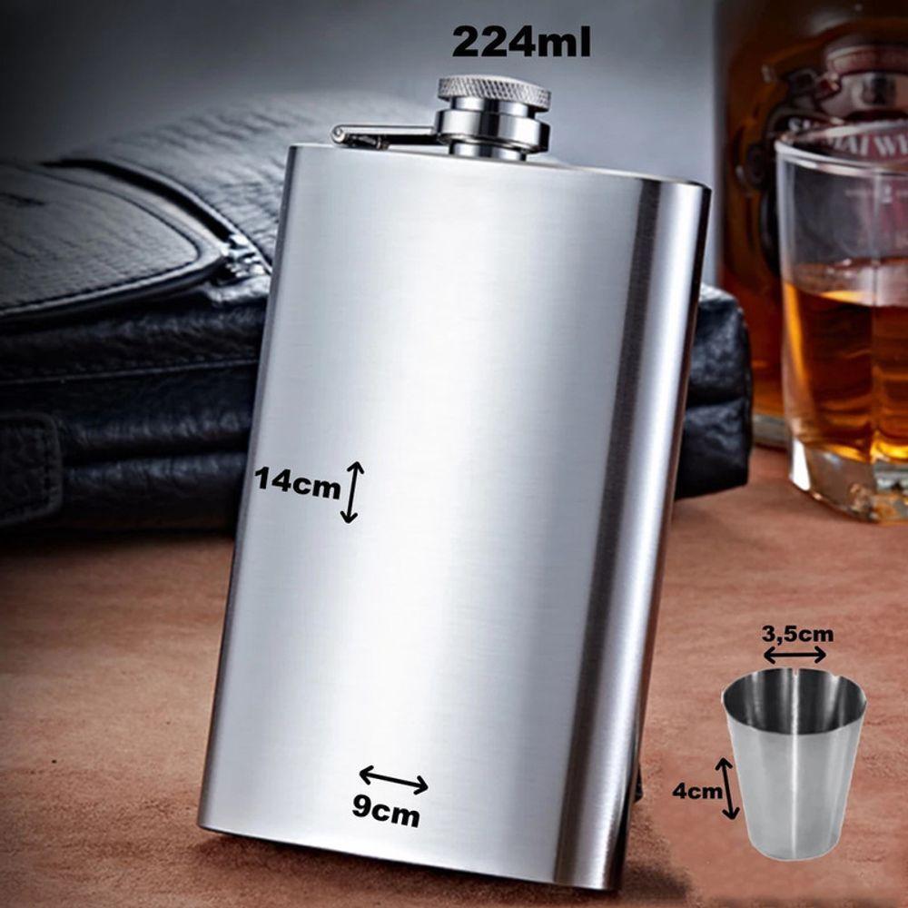 Kit Cantil Inox 6 Peças Shot Funil Bebidas Viagem - 2