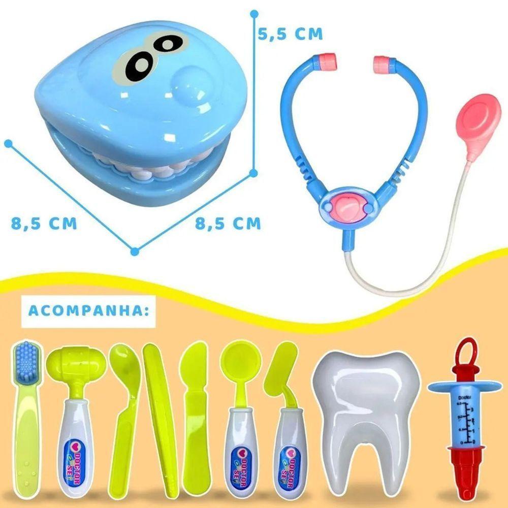 Kit Dentista Infantil Brinquedo Educativo 12 Peças Brincando - 4