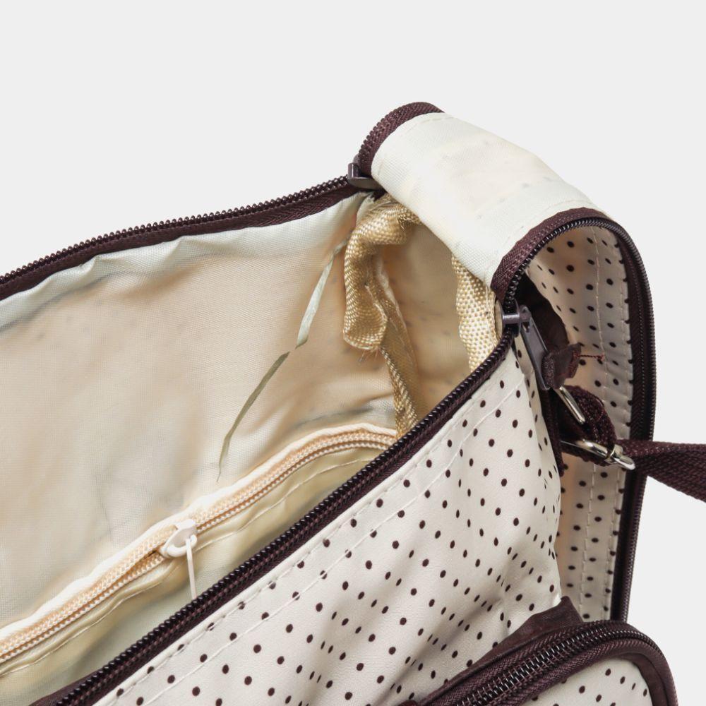 Kit Bolsa Maternidade Mochila Bebe Trocador Porta Mamadeira Papinha 5 Pecas Mala Luxo Impermeavel Menina Menino Marrom P - 7