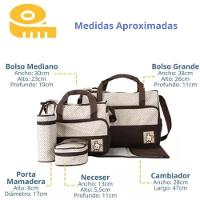 Kit Bolsa Maternidade Mochila Bebe Trocador Porta Mamadeira Papinha 5 Pecas Mala Luxo Impermeavel Menina Menino Marrom P - 8