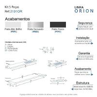 Kit Acessórios Para Banheiro Preto Fosco 5 Peças Grego Metal 2101or - 9