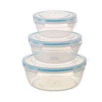 Kit 3 Potes Hermeticos Redondos Profissionais Multiuso Tampa Silicone Marmita Organizador Frutas Legumes Alimentos Micro - 5