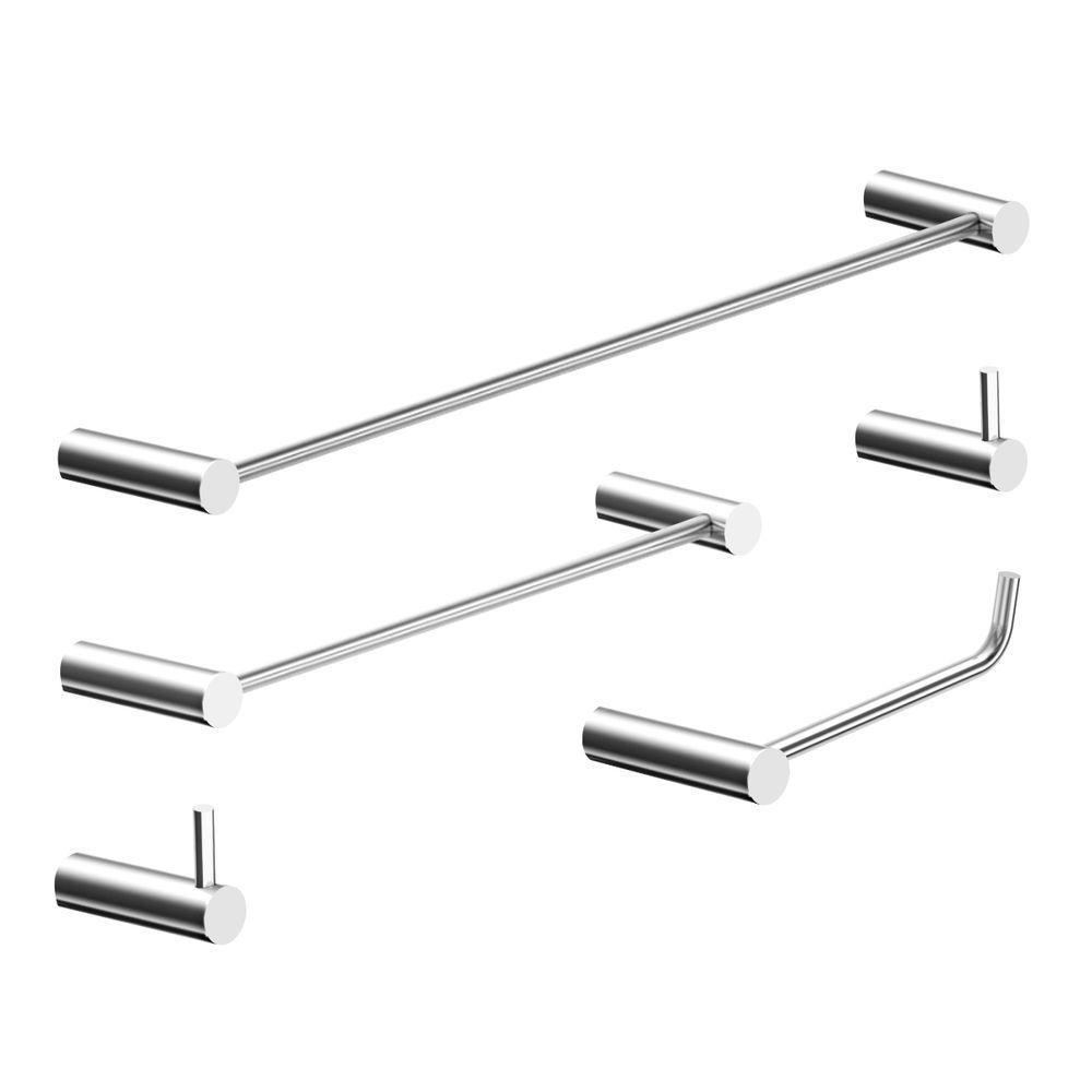 Kit Acessórios Para Banheiro Alto Brilho 5 Peças Grego Metal 2070or - 1