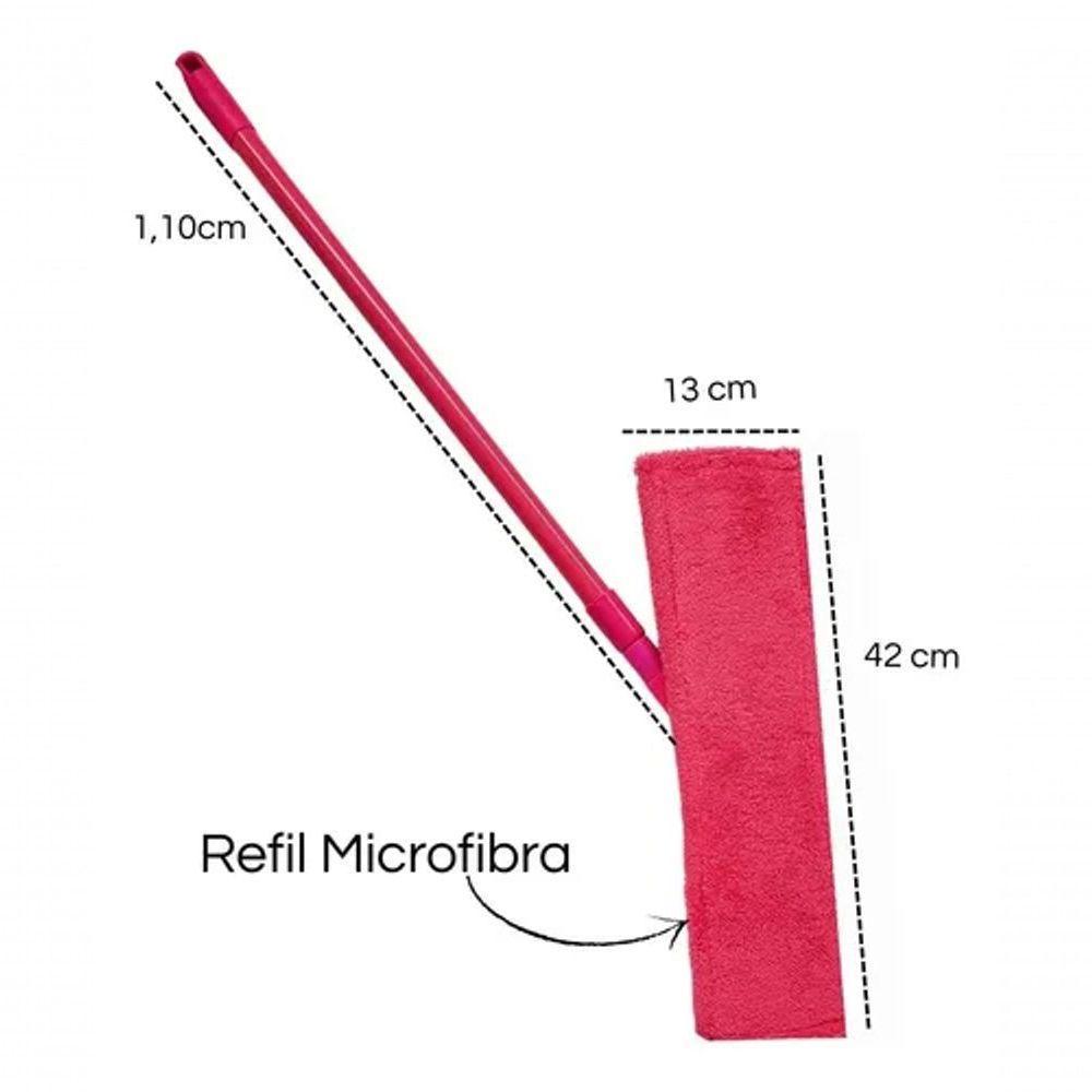 Vassoura Mop Flat Microfibra Cabo Retrátil Limpeza Prática P - 2