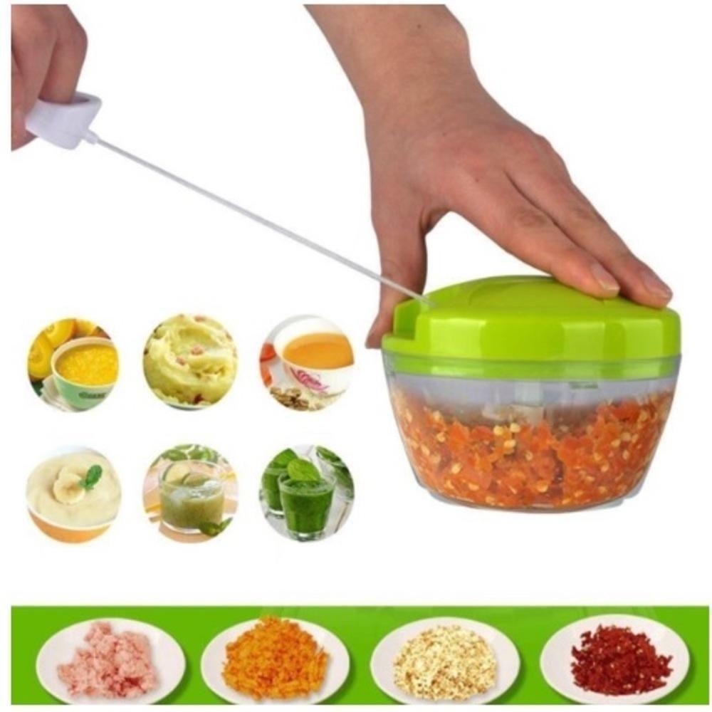 Triturador Processador Alimentos Moedor Manual De Alho Cebola Temperos Mini Mixer 3 Laminas - 6