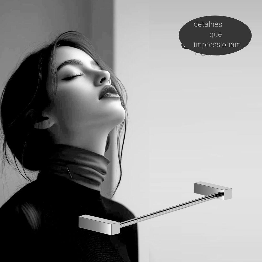 Toalheiro Duplo Para Banheiro Escovado Troia Grego Metal 40cm - 2