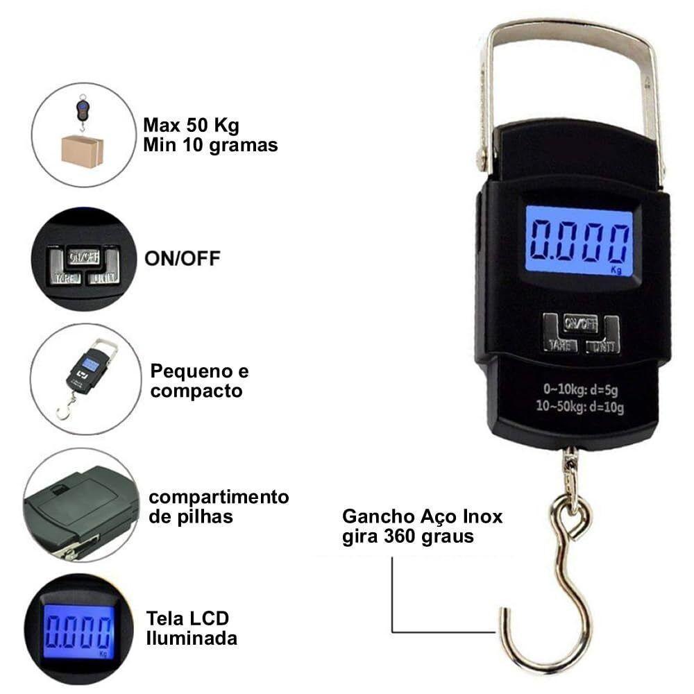 Balança Digital Portátil Ultra Leve - Precisão Até 50kg Para Pesca E Viagens - 4