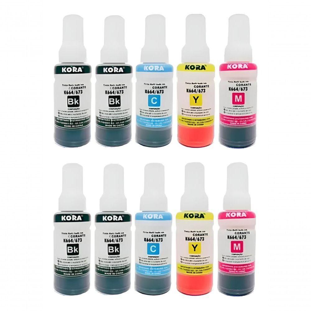 Kit 10 Refil De Tinta T664 Para Epson L120 L310 L355 L380 - 1