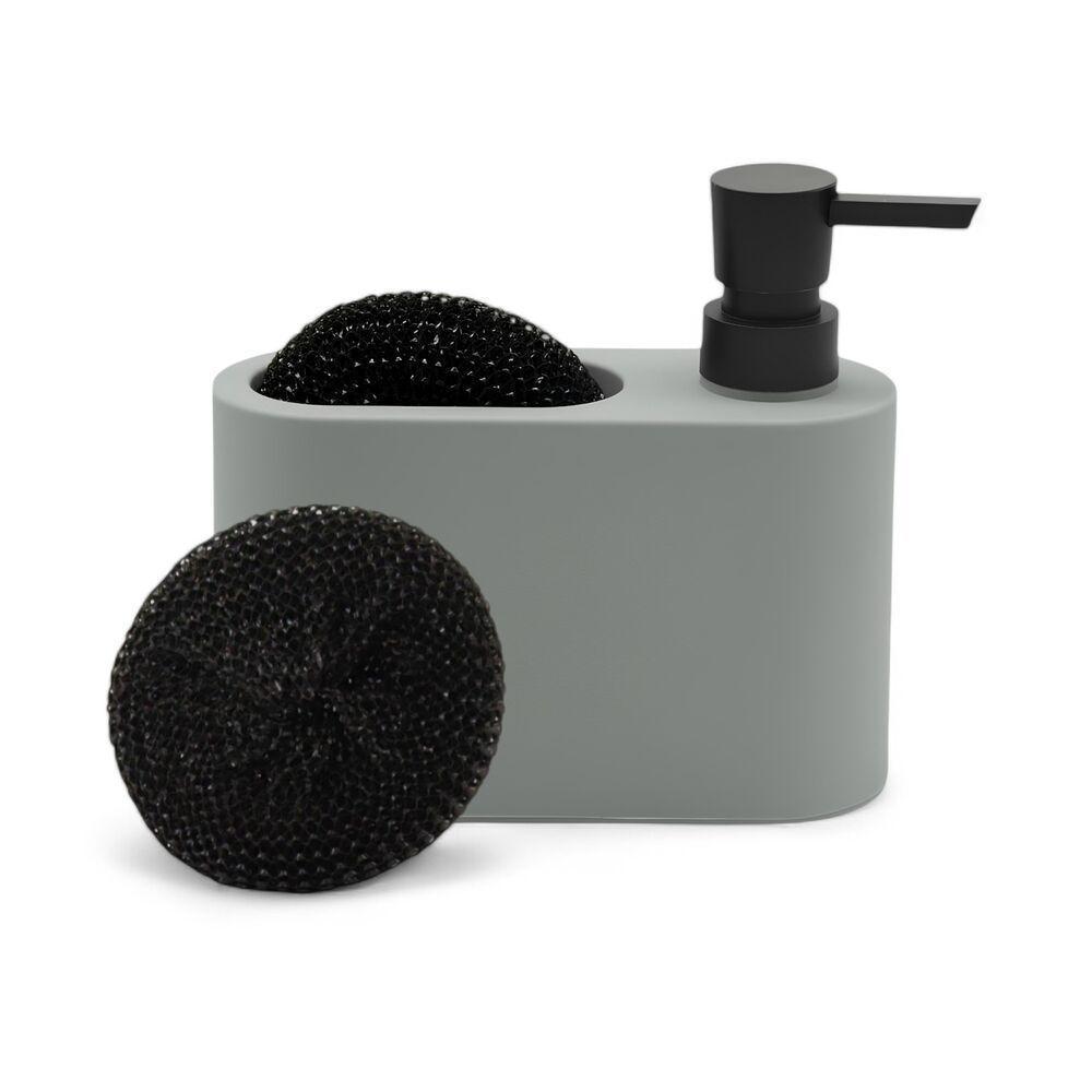 Organizador Sofisticado Para Detergente E Esponjas - Cinza Acqua: Praticidade E Elegância Na Cozinha - 2