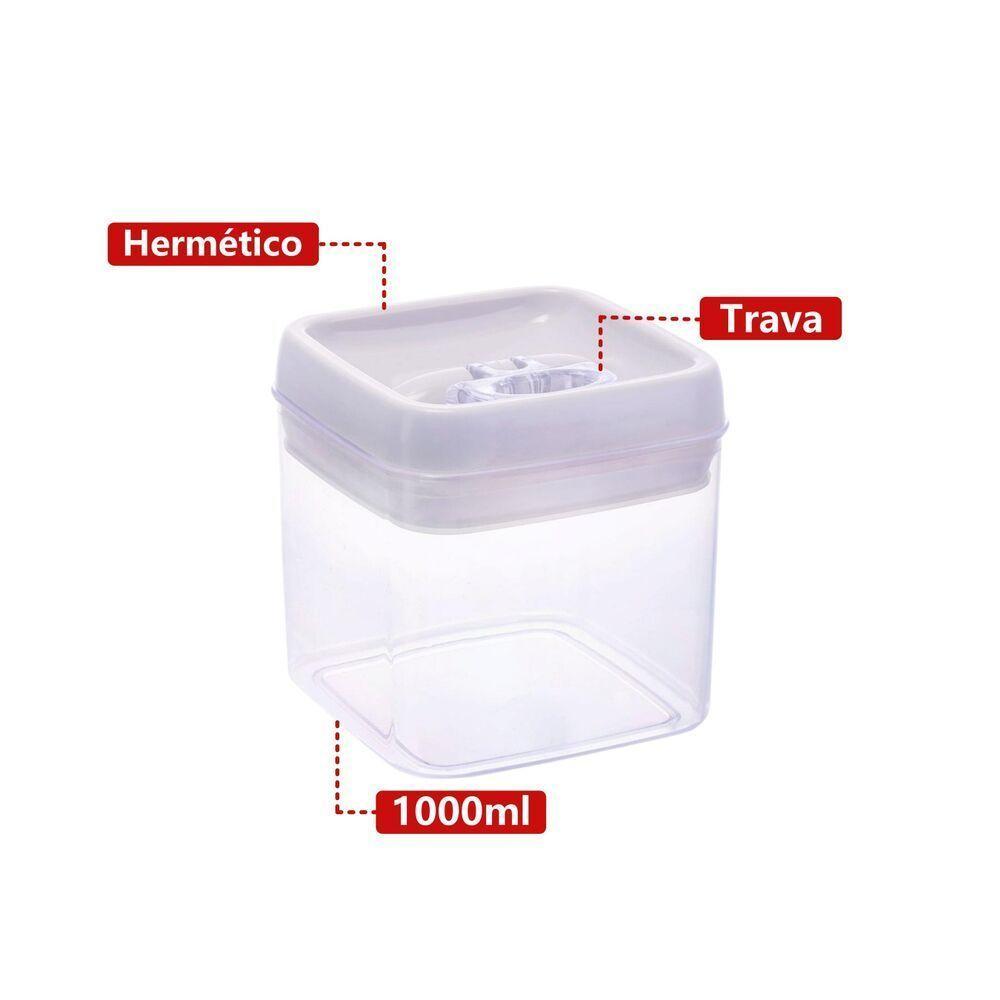 Pote Organizer Quadrado 1000ml - Praticidade E Estilo Para Sua Cozinha! - 3