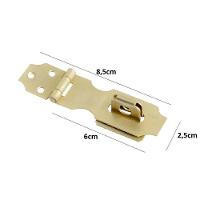 Kit 5 Trinco Articulado Metalico Ouro Envelhecido Portas Janelas Dobradica 2 1-2 Cadeado - 5