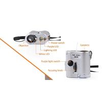 Mini Microscopio Lupa 60x Bolso Led E Ultravioleta Conta Fios Relojoeiro Joalheiro Com Capa - 5