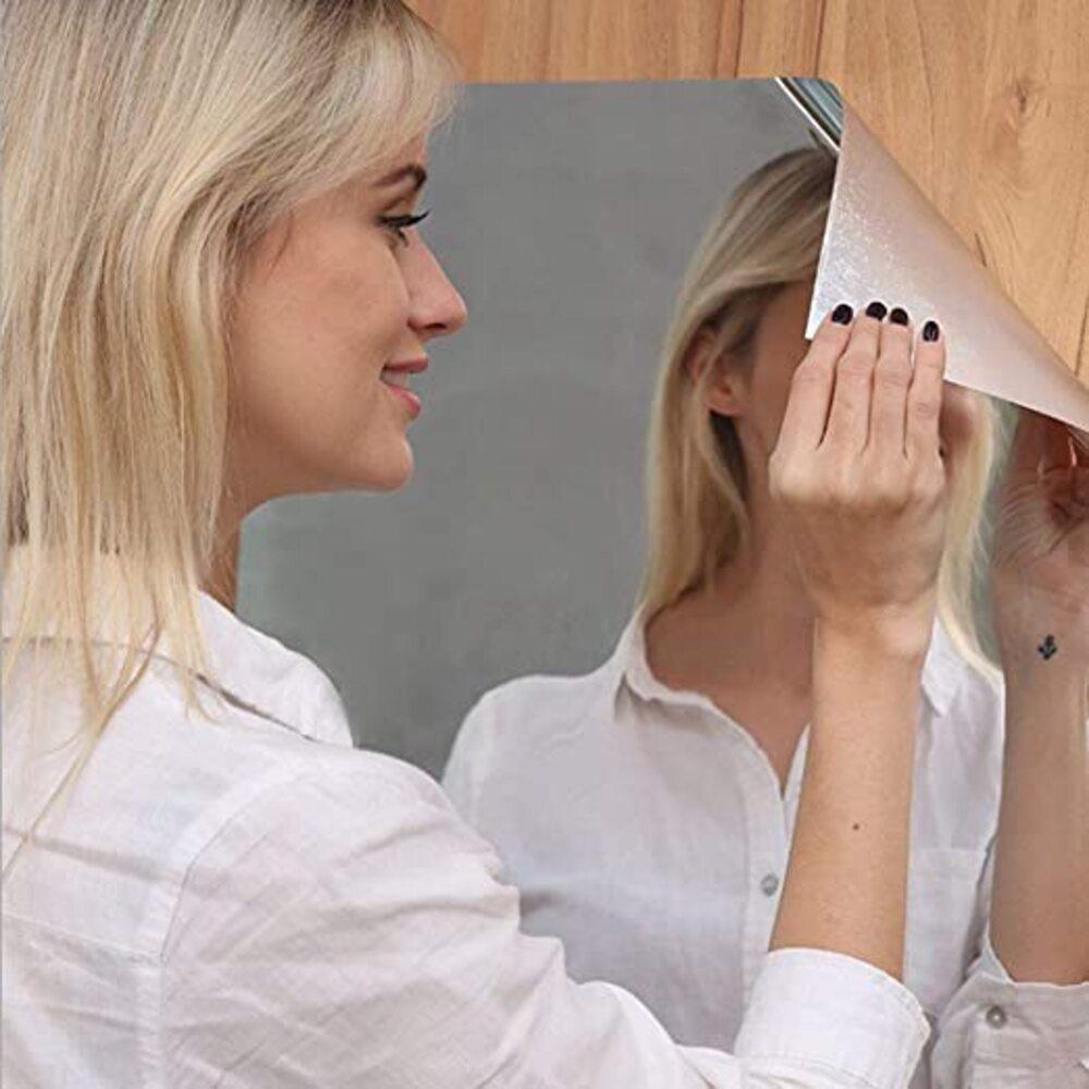 Kit 4 Espelho Adesivo Acrilico Espelhado Grande 20x30cm Flexivel Sem Furos Moldura Banheiro Quarto Sala Retangular Decor - 2