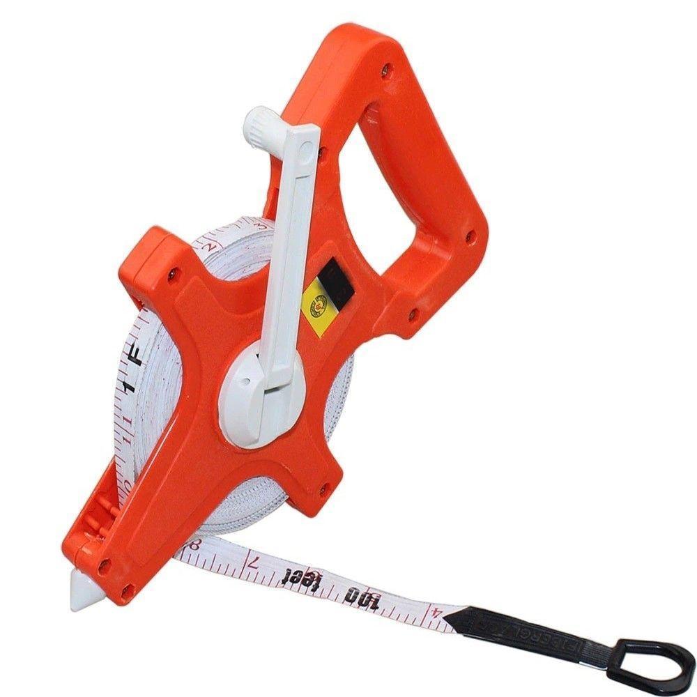 Trena 50 Metros Metrica Gigante Fibra Vidro Medicao Manivela Caixa Aberta Profissional Para Grandes Projetos - 2