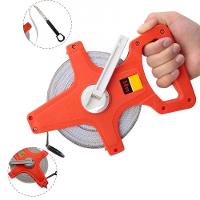 Trena 50 Metros Metrica Gigante Fibra Vidro Medicao Manivela Caixa Aberta Profissional Para Grandes Projetos - 1