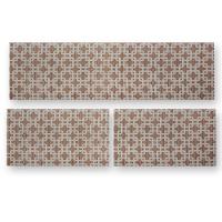 Kit 3 Peças Jogo Cozinha Passadeira Emborrachada Não Derrapa Elos Marrom Bege - 2