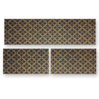 Kit 3 Peças Jogo Cozinha Passadeira Emborrachada Não Derrapa Geometric Azul Laranja - 2