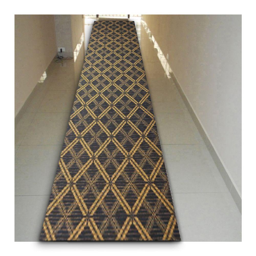 Tapete Passadeira Emborrachada Pvc Antiderrapante 0,65x4,00m Geometric Azul Laranja - 3