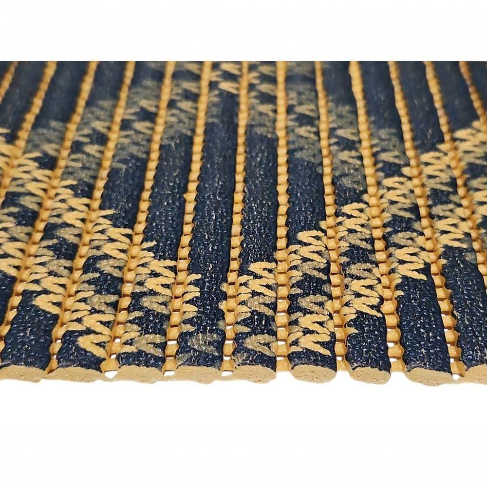 Tapete Passadeira Emborrachada Pvc Antiderrapante 0,65x4,00m Geometric Azul Laranja - 8