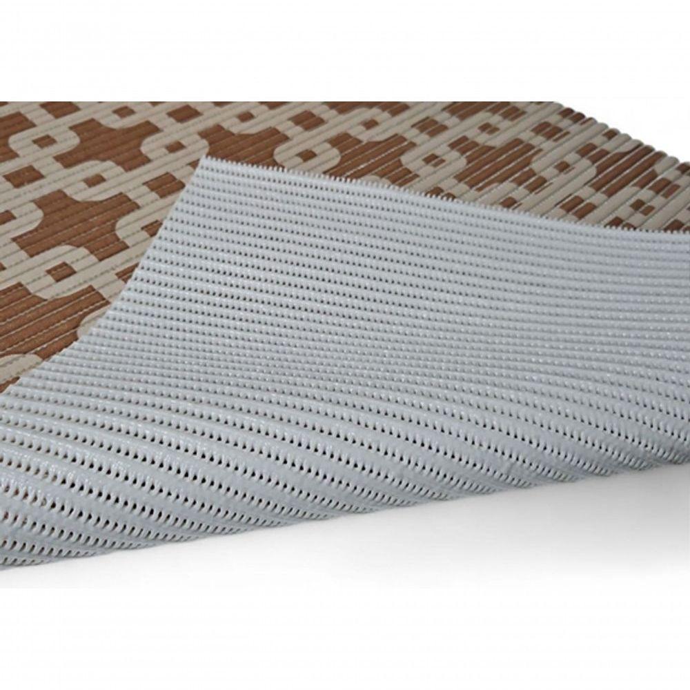 Tapete Passadeira Emborrachada Pvc Antiderrapante 0,65x5,00m Elos Marrom Bege - 7