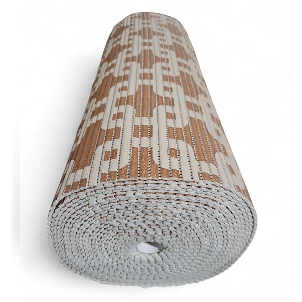 Tapete Passadeira Emborrachada Pvc Antiderrapante 0,65x4,00m Elos Marrom Bege - 6