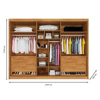 Guarda Roupa 6 Portas 2 Ripadas Potente 100% Mdf Peróba - 3