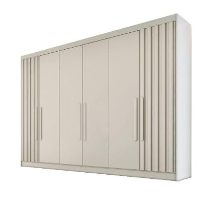 Guarda Roupa 6 Portas 2 Ripadas Potente 100% Mdf Off White