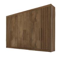 Guarda Roupa 6 Portas 2 Ripadas Potente 100% Mdf Braúna - 1
