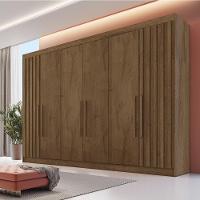Guarda Roupa 6 Portas 2 Ripadas Potente 100% Mdf Braúna - 2