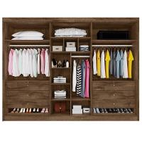 Guarda Roupa 6 Portas 2 Ripadas Potente 100% Mdf Braúna