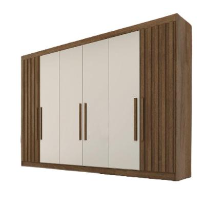 Guarda Roupa 6 Portas 2 Ripadas Potente 100% Mdf Brauna/off White