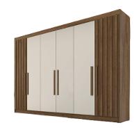 Guarda Roupa 6 Portas 2 Ripadas Potente 100% Mdf Brauna/off White - 1