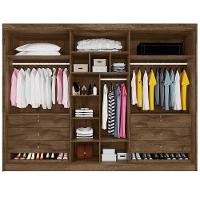 Guarda Roupa 6 Portas 2 Ripadas Potente 100% Mdf Brauna/off White