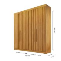 Guarda Roupa 4 Portas Potente Com Espelho 100% Mdf Peróba - 3