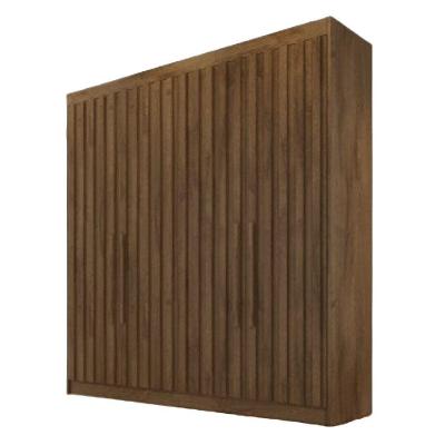 Guarda Roupa 4 Portas Potente Com Espelho 100% Mdf Braúna