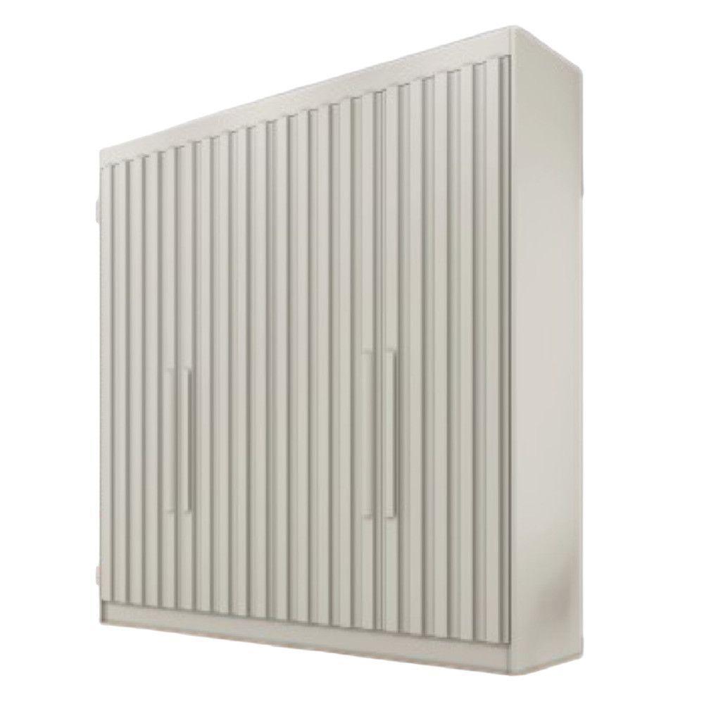 Guarda Roupa 4 Portas Potente Com Espelho 100% Mdf Off White - 1