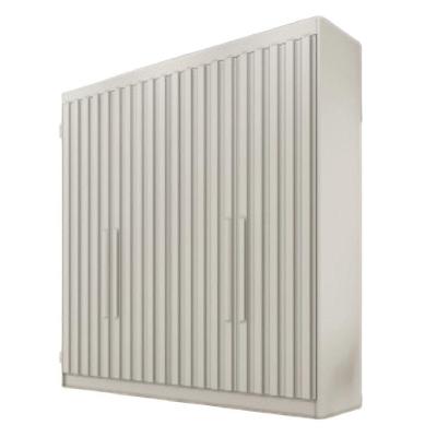 Guarda Roupa 4 Portas Potente Com Espelho 100% Mdf Off White