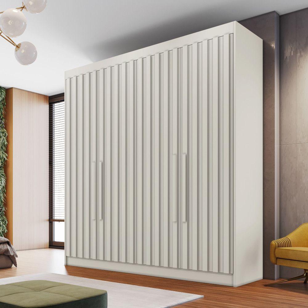 Guarda Roupa 4 Portas Potente 100% Mdf Móveis Europa Off White - 2