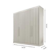 Guarda Roupa 4 Portas Potente 100% Mdf Móveis Europa Off White - 3