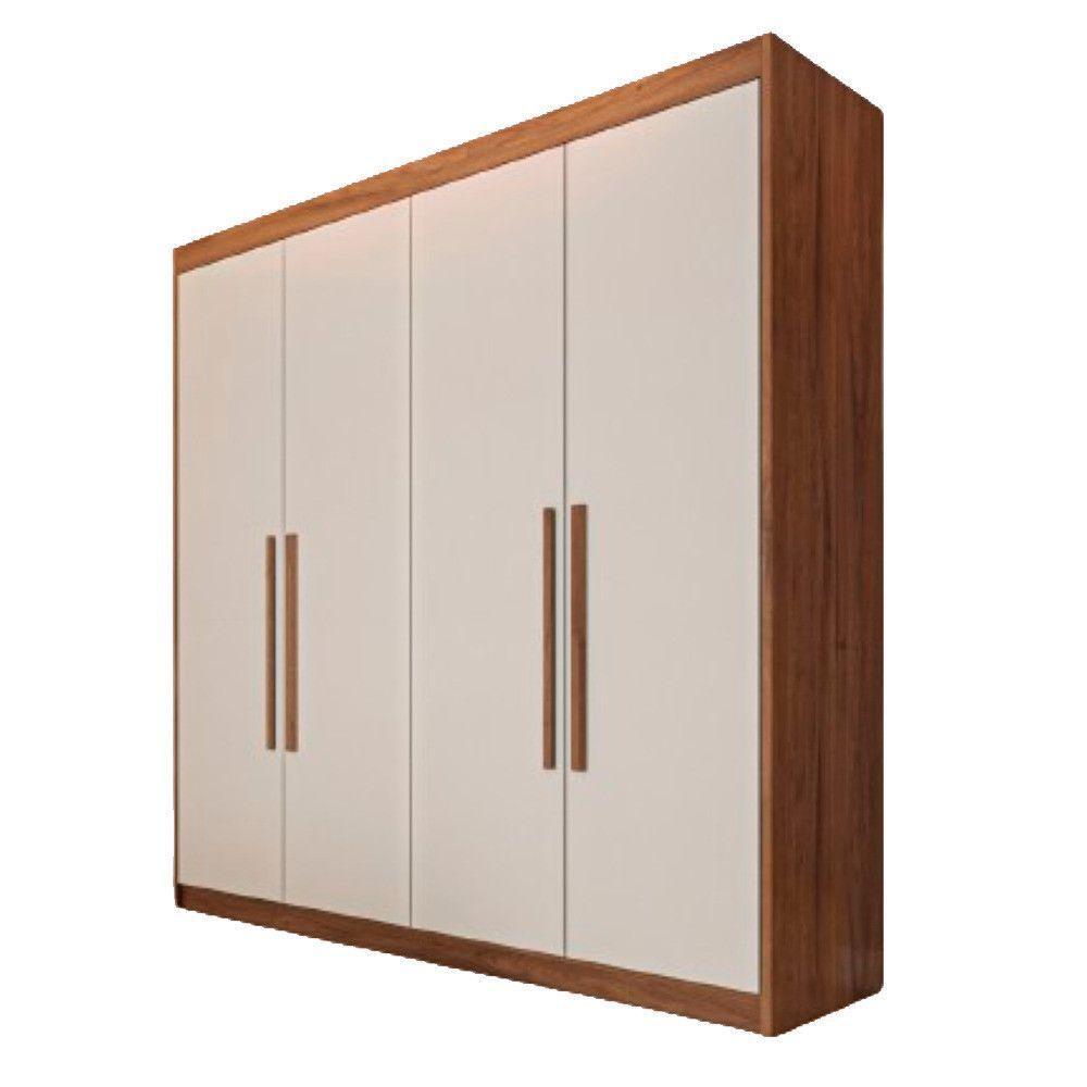 Guarda Roupa 4 Portas Aurora Móveis Europa Brauna/off White - 1
