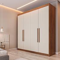 Guarda Roupa 4 Portas Aurora Móveis Europa Brauna/off White - 2