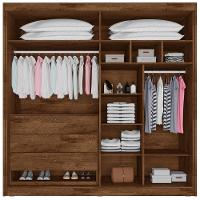 Guarda Roupa 4 Portas Aurora Móveis Europa Brauna/off White