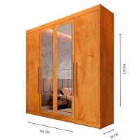 Guarda Roupa 4 Portas Aurora Com Espelho Móveis Europa Peróba