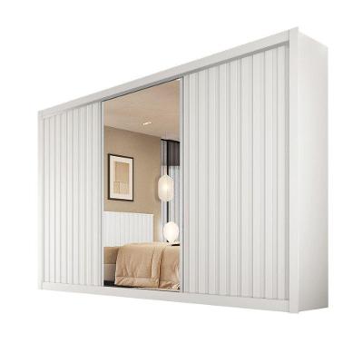 Guarda Roupa 3 Portas York Espelho 100% Mdf Móveis Europa Branco Acetinado