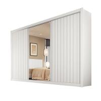 Guarda Roupa 3 Portas York Espelho 100% Mdf Móveis Europa Branco Acetinado - 1