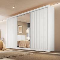 Guarda Roupa 3 Portas York Espelho 100% Mdf Móveis Europa Branco Acetinado - 2