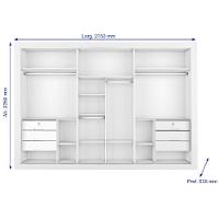 Guarda Roupa 3 Portas York Espelho 100% Mdf Móveis Europa Branco Acetinado - 3