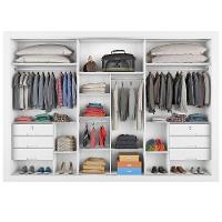 Guarda Roupa 3 Portas York Espelho 100% Mdf Móveis Europa Branco Acetinado - 5