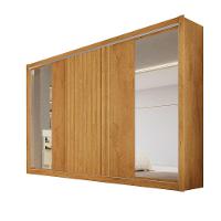 Guarda Roupa 3 Portas Vitória Com Espelho 100% Mdf Peroba/off White/peroba - 2